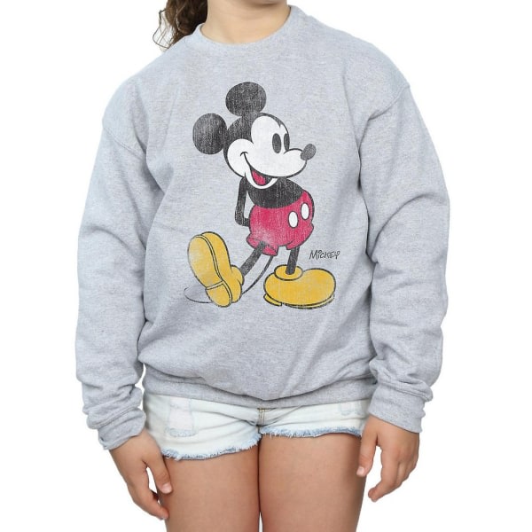 Disney Girls Classic Kick Mickey Mouse Sweatshirt 5-6 år Spo Sports Grey 5-6 år