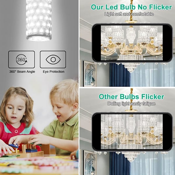 LED-lampor E14 Kallvitt, 16W 100W Halogen motsvarande 6-pack-FF-