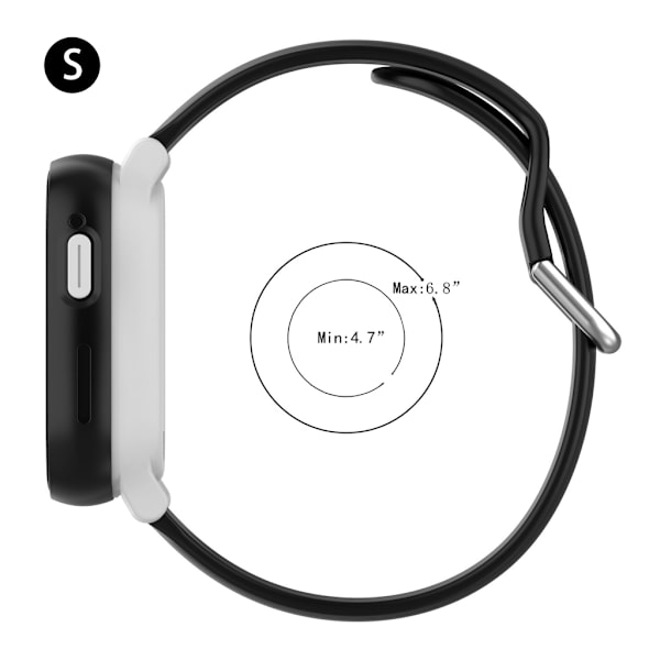 Bekvämt och hållbart silikonarmband för klocka Mjukt och flexibelt armband Lätt att installera för Xplora X6 play Svart Black L