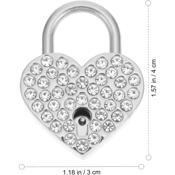 1 sett kjærlighetshengelåser for par - sølv hjerteformede hengelåser