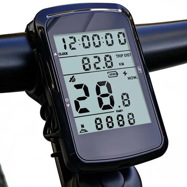 Sykkelcomputer speedometer trådløs GPS kilometerteller 2,4 tommer med LED-belysning