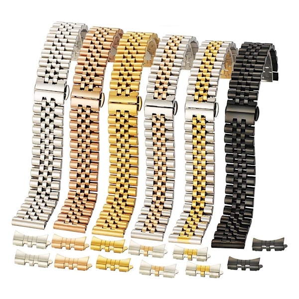 Elegant Rostfritt Stål Klockarmbands Länk Guld Guld 20MM