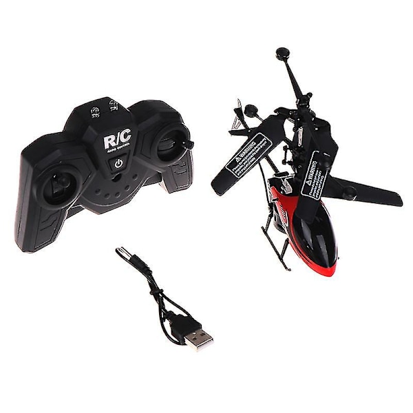 USB-laddning med ljus RC Helikopter, Mini RC Drönare med Gyro Krocktålig RC Leksak för Pojkar Present Red