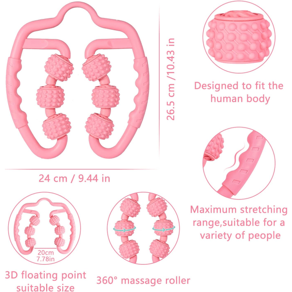 6-hjulet massagerulle, manuel massagerulle, muskelmassage