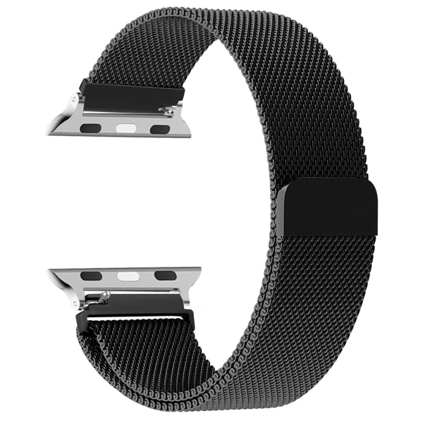 Milanese loop reim for Apple Watch band 44mm 40mm 45mm 49mm 41mm 38mm 42mm Armbånd iwatch Series 9 3 6 5 SE 7 8 Ultra 2 starlight - svart black black 38mm/40mm/41mm