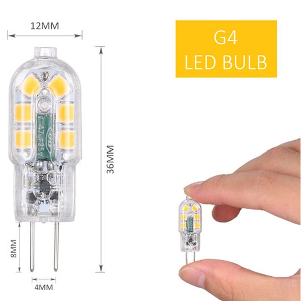 Tomshine G4 LED-lampor 12-pack varmvit