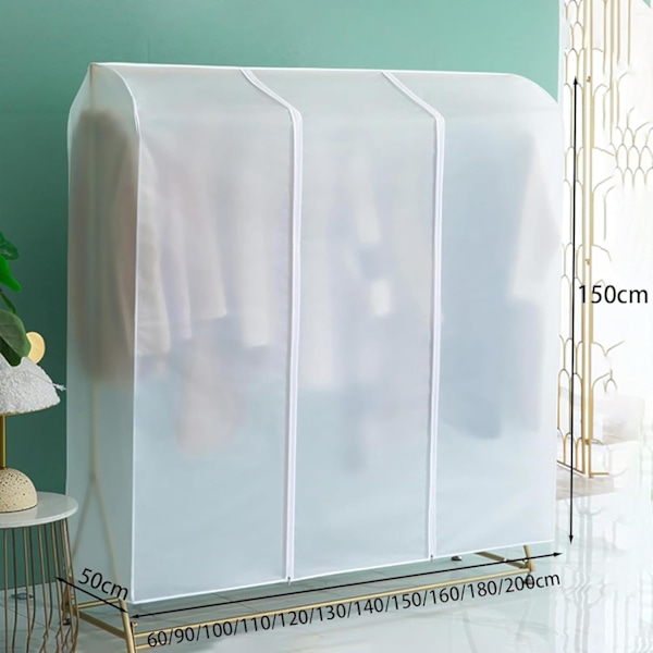 Garderobeskydd, Beskyttelsestrekk, Klesbeskyttelse Stort Transparent Hengende Støvbeskyttelse, Klesbeskyttelse (200 * 50 * 150cm)-XF1- 200*50*150cm