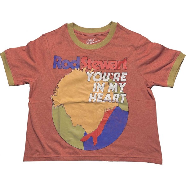 Rod Stewart Dam/Ladies In My Heart Crop T-shirt XL Orange/Ye Orange/Yelow XL