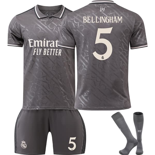 Real Madrid Bortedrakt Barn 2024-2025 Nr. 5 Bellingham-FF- 28