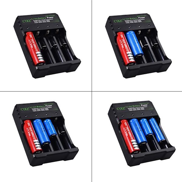 Batterioplader 18650 Lithium-ion batterioplader Genopladelig