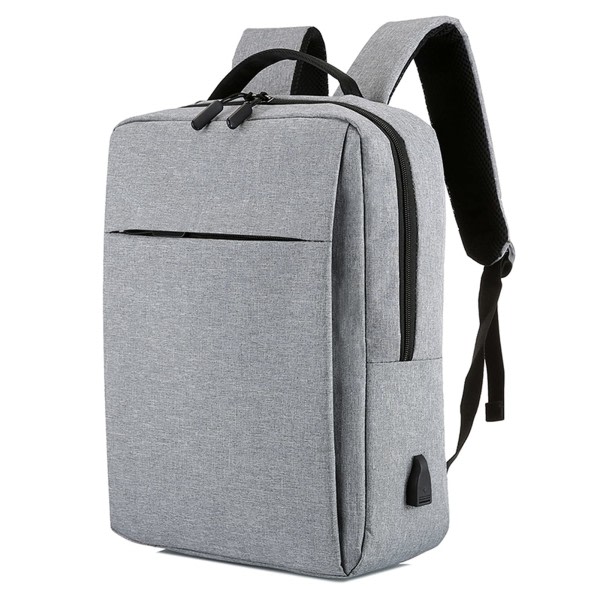 Resebärbar ryggsäck med USB laddningsport (grå 17,3 tum)