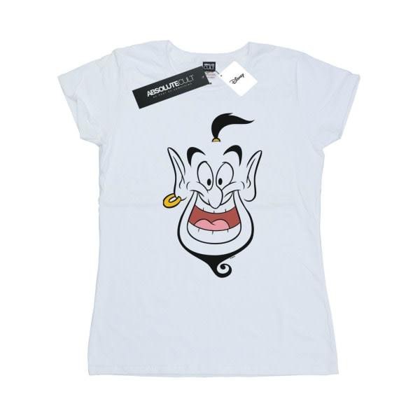 Disney Dam/Dam Aladdin Genie Face T-shirt i bomull S Vit Vit S