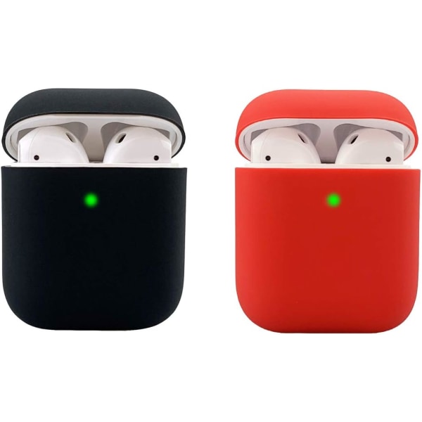 2-pack case för Airpods 1&2 case, Silikon Full Skydds Airpod