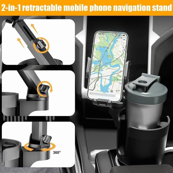 Biltelefonholder Uttrekkbar 360 Rotasjon Dashbordfeste