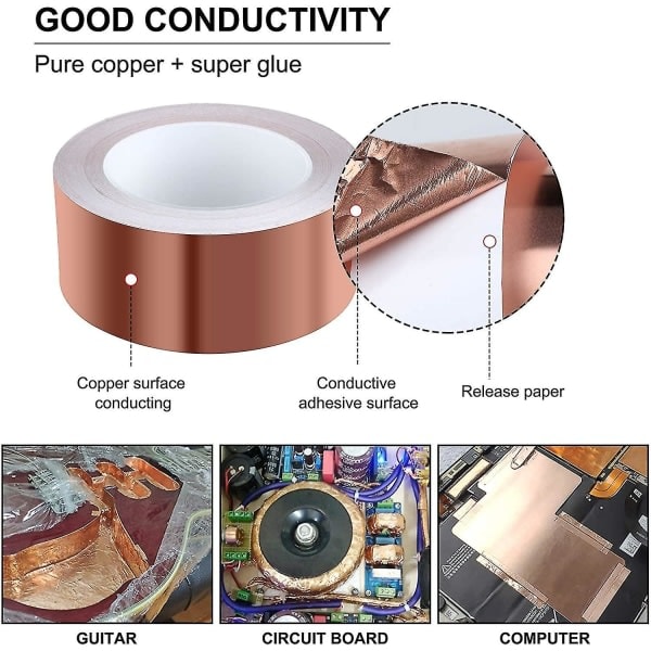 Kobbertape Kobberfolietape Kobberfolietape Skjermingstape Kobberfolie Kobberbånd Selvklebende tape Snegletape Sneglebeskyttelse