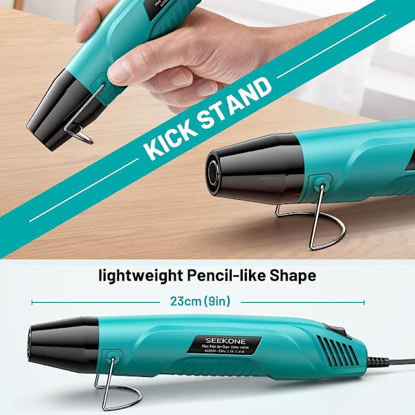 Håndholdt varmepistol, 220°C bærbar mini varmluftspistol med munnstykke for DIY-håndverkspressing,