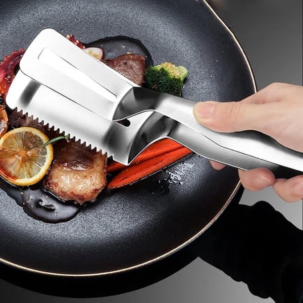 Tang i rustfrit stål, sæt med 2, 26 cm til grill, køkken, buffetservering