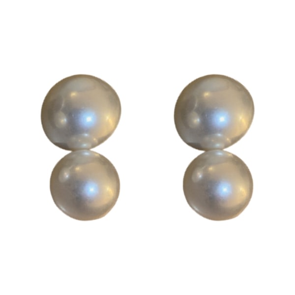 1 par enkle sølv pins store perle øredobber design mote