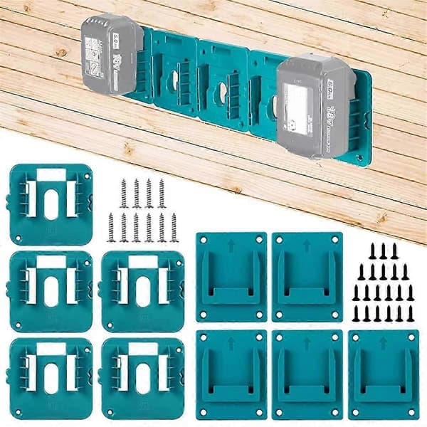 10-pack Battery Holder for Makita 14.4V 18V Li-Ion Power Tool Batteries - Organizer & Storage Rack