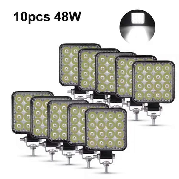 12V 24V Led Ljusramp 48W Arbetsljusramp Fyrkantig Spotlight för Jeep-FF-