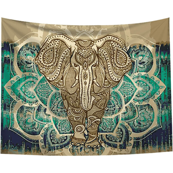 Bohemian Elephant Tapestry - Mandala Boho Vintage akvarelli