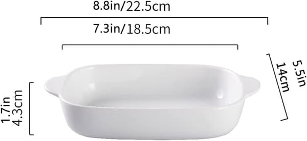 Ceramic Baking Dish, Pie Dish, 22 cm Pie Pan, Porcelain Bakeware, Pie Plate, Non-stick Quiche Pan for Cooking, Set of 2, White-FF- white