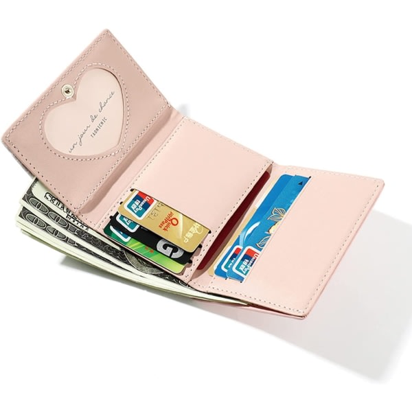 Steam Wallet Liten Trifold Flower Wallet PU-läderväska Svart