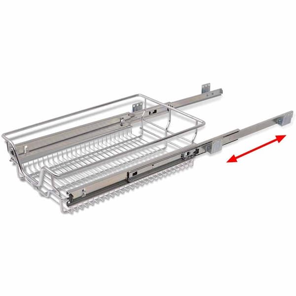vidaXL Ulosvedettävät lankakorit 2 kpl hopea 400 mm Silver silver