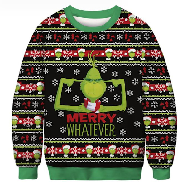 Grinch Joulupaita Pari Pyöreä Kaula Unisex Pitkähihainen A A XL