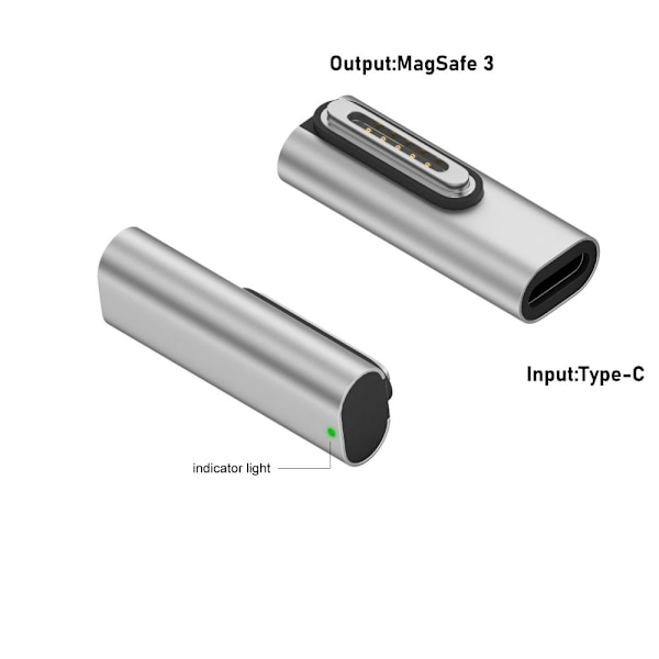 Typ-C Hona till Magsafe 3 Adapter USB-C Magnetisk Omvandlare Middle Bend Middle Bend