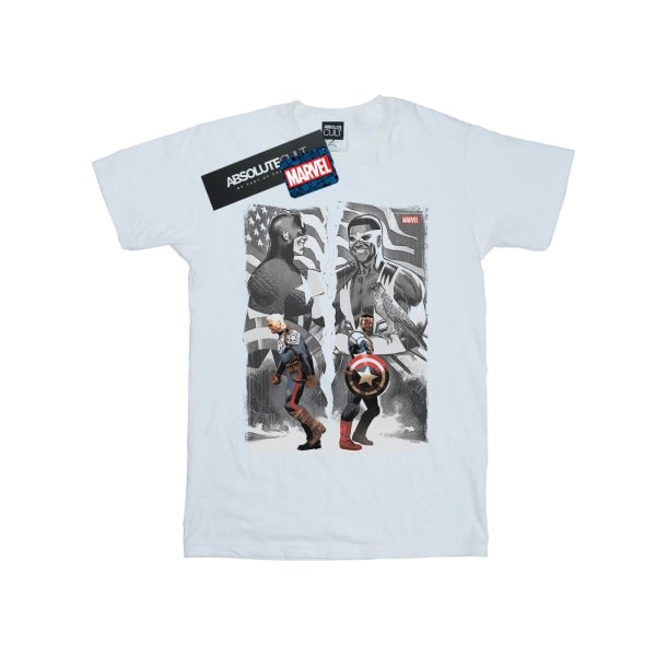 Marvel Miesten Falcon And Captain America halko T-paita 4XL Valkoinen Valkoinen 4XL