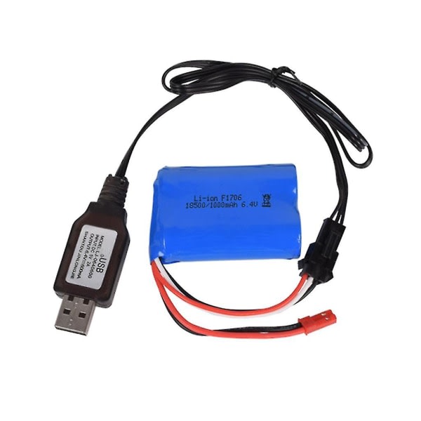 Kompatibel-6,4v/7,4v-laddare Li-ion-batteri Sm-3p Rc-leksaker Fjärrkontrollleksak Sm3p Bärbar USB -laddare [DB] 6,4V