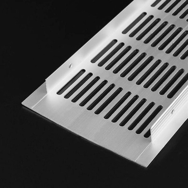 2-delat rektangulärt ventilationsgaller Aluminium Silver 300 X 100 Mm Ventilationsgaller För Skoskåp Skåp Diskbänk Kök Spisskåp Vitrine