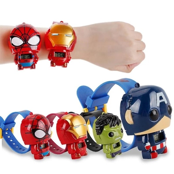 Avengers Elektronisk Klocka Spider Man Captain America Hulk Deformationsleksaker Hulk Hulk