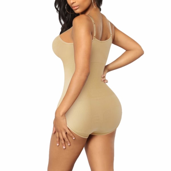 Kvinnor Slimming Bodysuits Shapewear Toppar Magkontroll Body Shaper Spaghetti Strap Camisole Leotards Bodycon Jumpsuit, XS/S