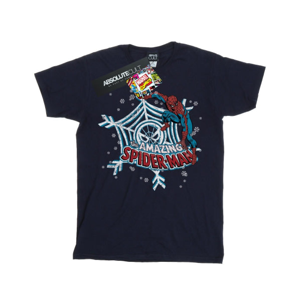 Marvel Boys Spider-Man Christmas T-shirt 9-11 år Marinblå 9-11 år