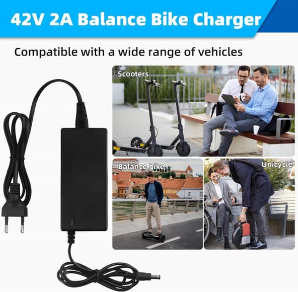 Elektrisk løbehjuloplader 36V 42V 2A Universal med 6 stik til Xiaomi M365