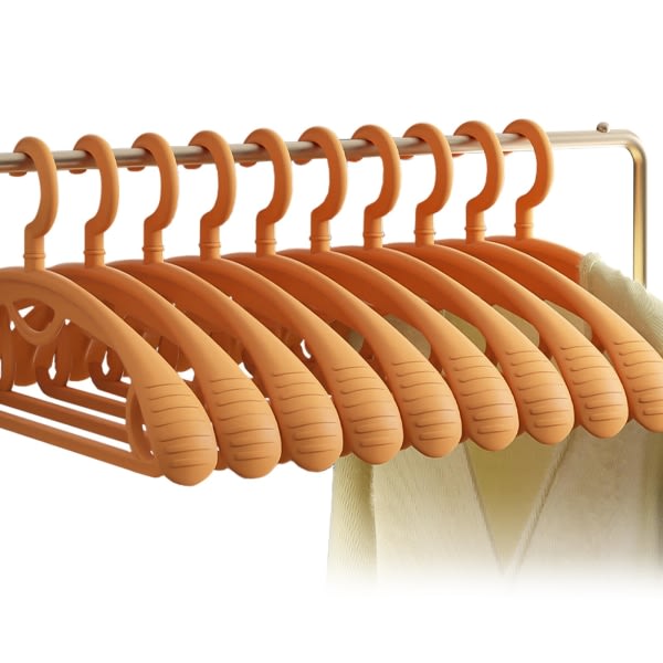 360 graders roterende tøjbøjle Ekstra tyk bred skulder Voksen skridsikker standard tøjbøjle Ideel til daglig brug 10 pakke orange