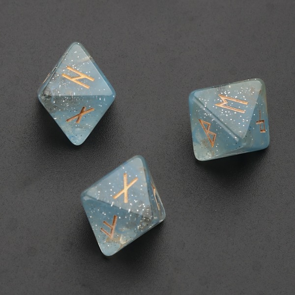 3 stk Harts Tærninger Sæt 8-sidede Runde Tærninger Resin Assorterede Polyhedriske Tærninger Sæt Polyhedrisk Divination Bordplade Tærning Blue 0.02