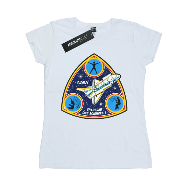 NASA Klassisk Spacelab Life Science Bomuld T-shirt til kvinder/damer Hvid M