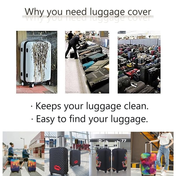 Betræk 26-28 tommer bagagebetræk beskyttelsestaske, 3D-hologram trolleybetræk, vaskbart betræk (S)