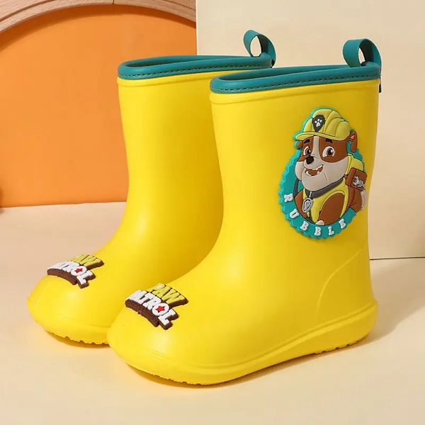 Paw Patrol Chase Skye Anime Tegnede Søde Børns Regnstøvler til Drenge og Piger Vandtætte EVA Gummi Anti-Slip Toddler Børns Regnstøvler Rubble 15cm Rubble