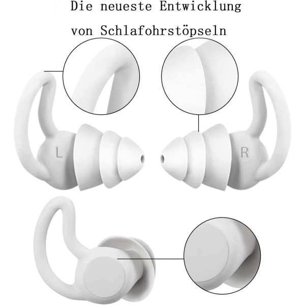 Ørepropper for søvn, silikon hørselvern