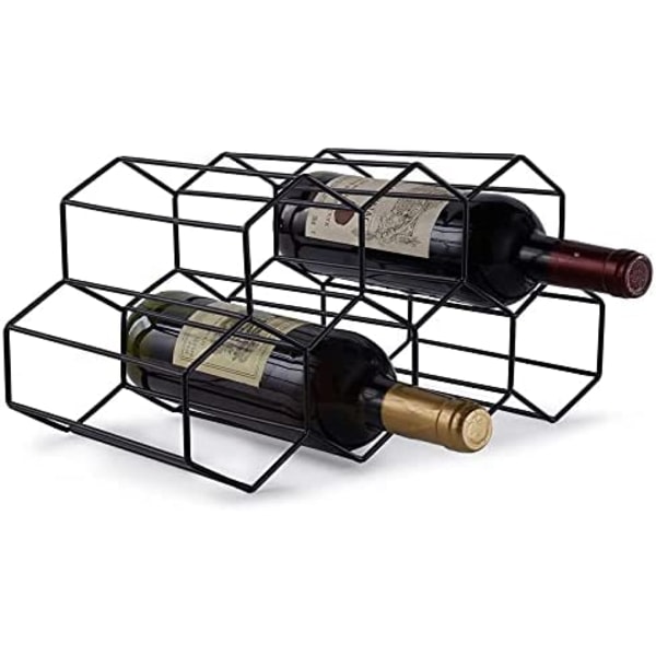 Vinställ-7 flaskhållare for vinlagring, fristående vinställ for vinkällarbarskåp, ståvinställ för kök (vit)