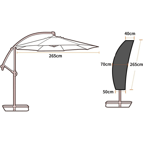Cover för parasoll, med cover, överdrag