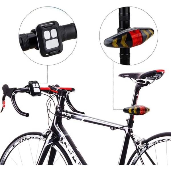 Cykelbaglygte LED Baglygte med trådløs fjernbetjening Multifunktionstilstand Vandtæt