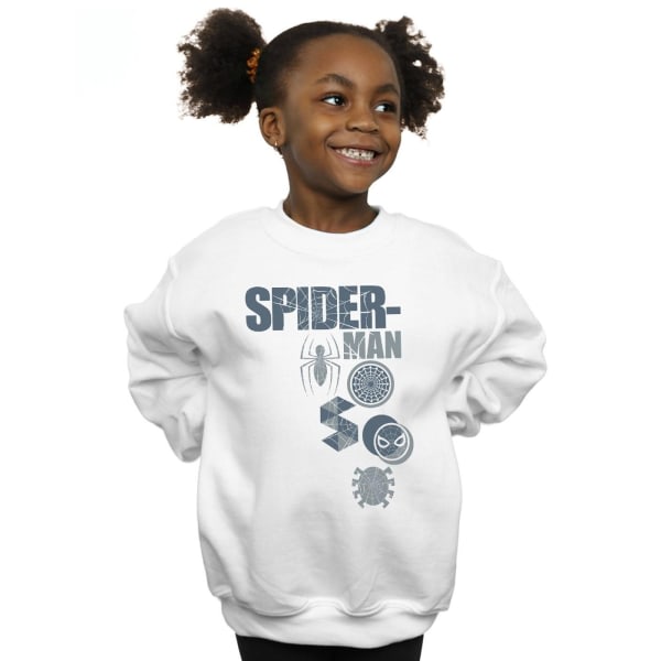 Marvel Girls Spider-Man Badges Sweatshirt 5-6 år Vit Vit 5-6 år