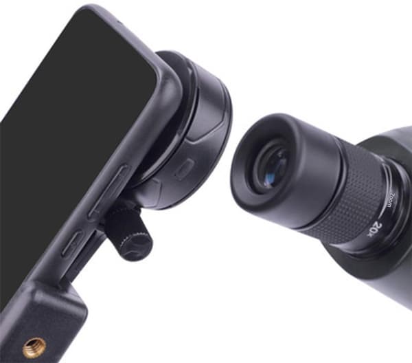 Smartphoneholder Teleskop Clip-On Universalbeslag til Spotlys Sort