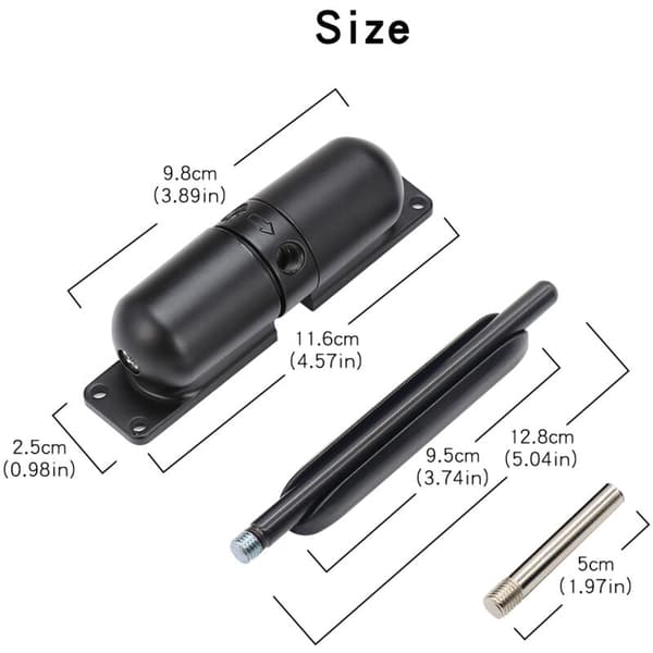 Solid Steel Spring Door Closer Adjustable Hydraulic Tension Spring Automatic Closing for Home Shop Office-FF-