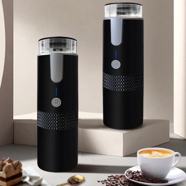 Bærbar trådløs elektrisk kaffemaskine indbygget Batteri genopladelig udendørs rejsebil hjem fuldautomatisk Kaffemaskine sort